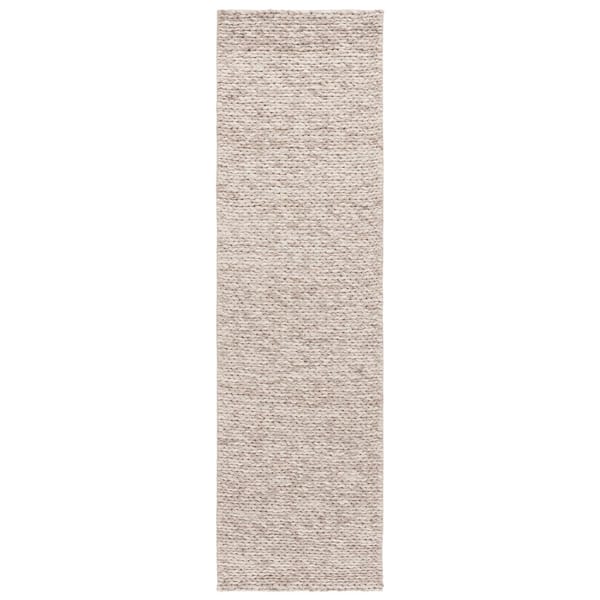 Natura 2 ft. x 8 ft. Beige/Taupe Solid Marle Runner Rug