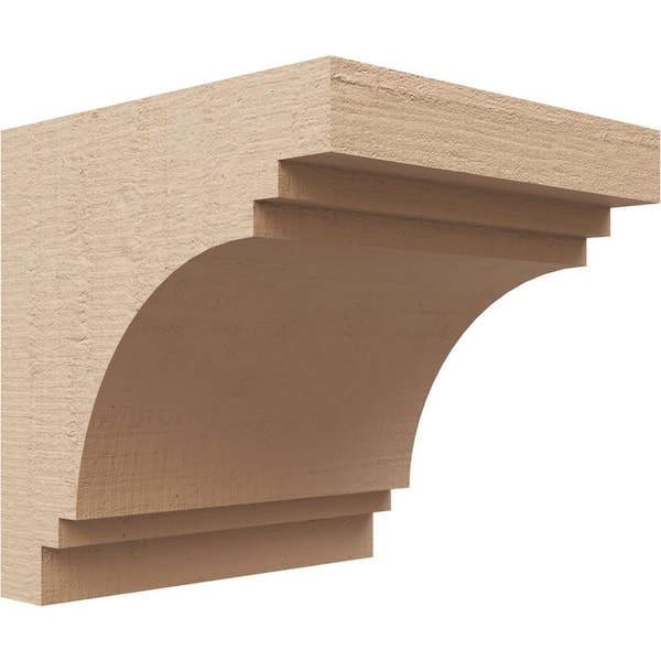 Ekena Millwork 6 in. x 6 in. x 6 in. Series 1 Wide Pescadero Rough Cedar Woodgrain Timberthane Polyurethane Corbel, Primed Tan