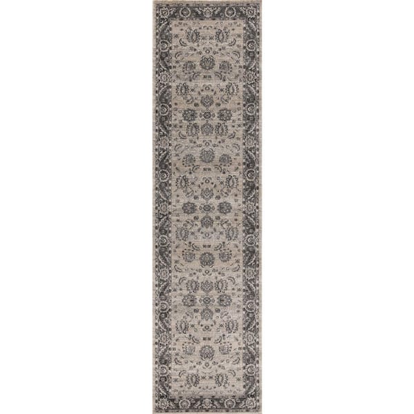 Concord Global Trading Kashan Mahal Ivory 2 ft. x 7 ft. Area Rug