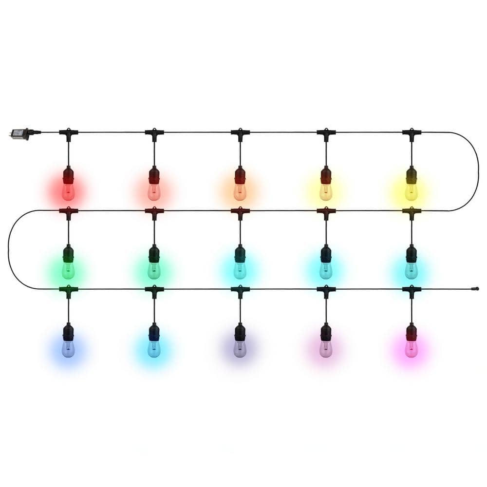 50ft Multi-Colored LED Outdoor String Lights with Remote