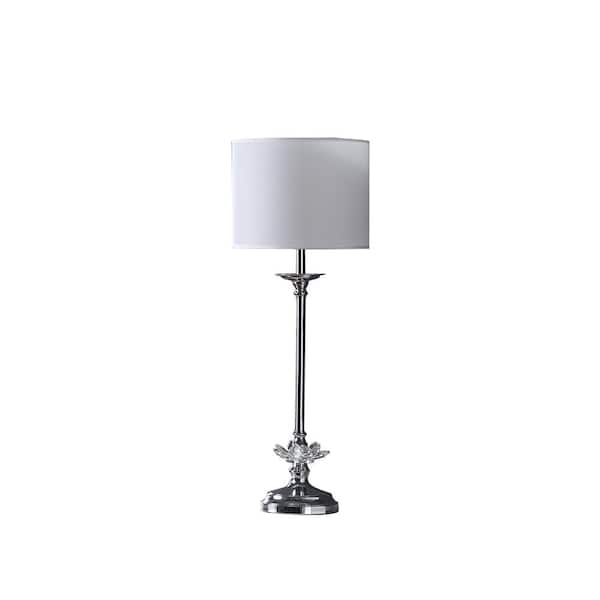 ORE International Buffet Crystal Floral 25.5 in. Chrome Table Lamp
