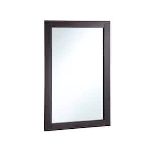 16.06 in. W x 26.06 in. H Framed Rectangular Bathroom Vanity Mirror in Espresso