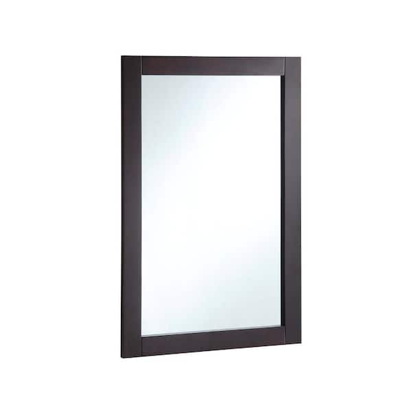 Design House 16.06 in. W x 26.06 in. H Framed Rectangular Bathroom Vanity Mirror in Espresso