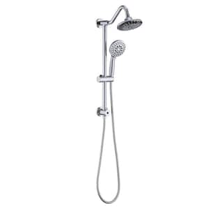 2-Spray Patterns 6 in. Wall Mount Dual Shower Head and Handheld Shower Head in Chrome