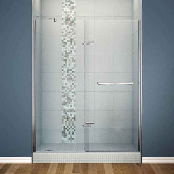 MAAX Reveal 59 in. x 71-1/2 in. Frameless Pivot Shower Door in Chrome