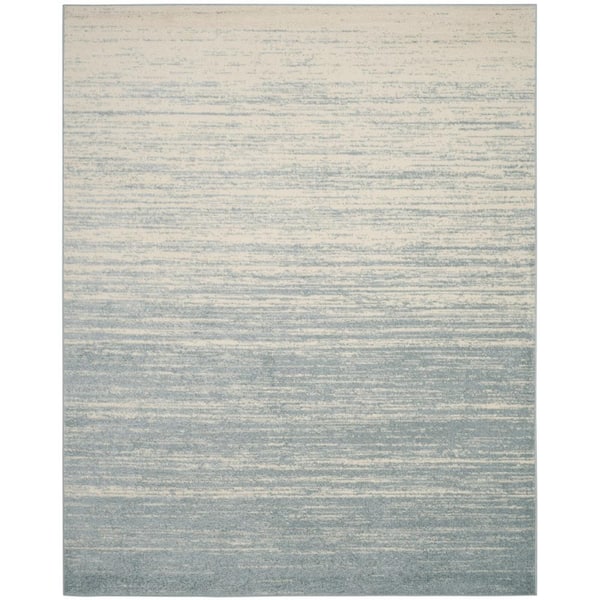 SAFAVIEH Adirondack Slate/Cream 12 ft. x 18 ft. Solid Color Striped Area Rug