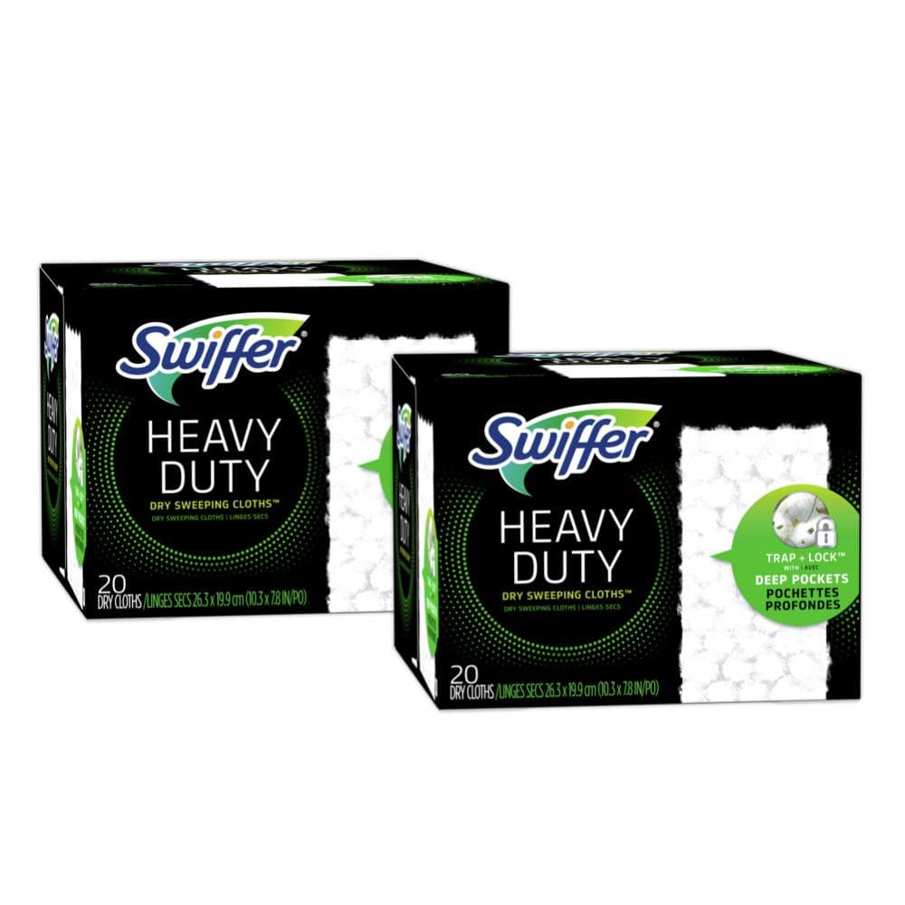 Swiffer Sweeper Dry Heavy-Duty Dry Sweeping Cloths (20-Count, Multi-Pack 2)  078557164776 - The Home Depot