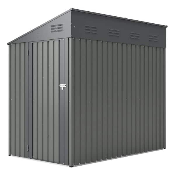 7.14 ft. x 4.34 ft. Outdoor Storage Shed-Heavy-Duty Metal Shed with Lockable Doors, Gray, 30.96 sq. ft.