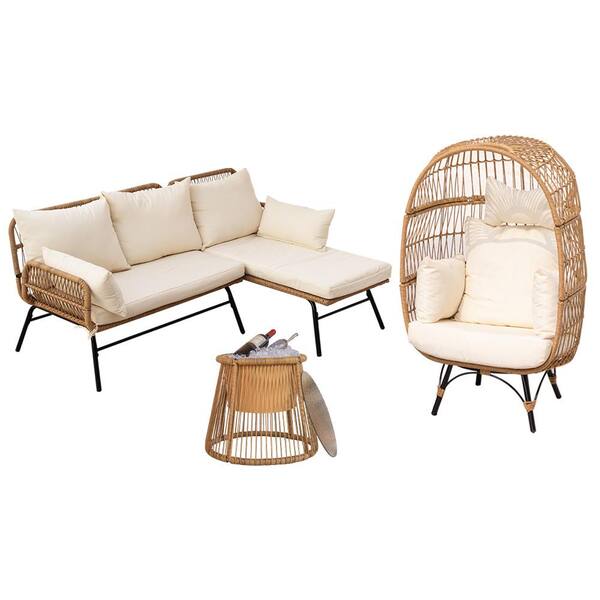 sofa set - exterior rattan set Bellagio sofa & armchair set with pillows -  Blender Market