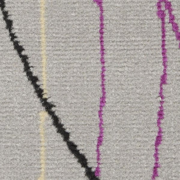 6 ft. x 9 ft. Gray and Pink Floral Power Loom Area Rug