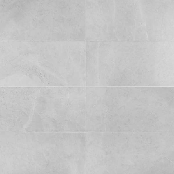 Apollo Tile (Sample) White, Grey 4-in x 12-in Honed Marble Floor and Wall Tile