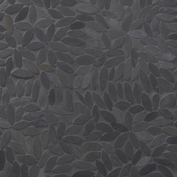 Ivy Hill Tile Countryside Flower Black 11.81 in. x 11.81 in. Natural Stone Floor and Wall Mosaic Mosaic Tile(0.97 sq. ft./Each)