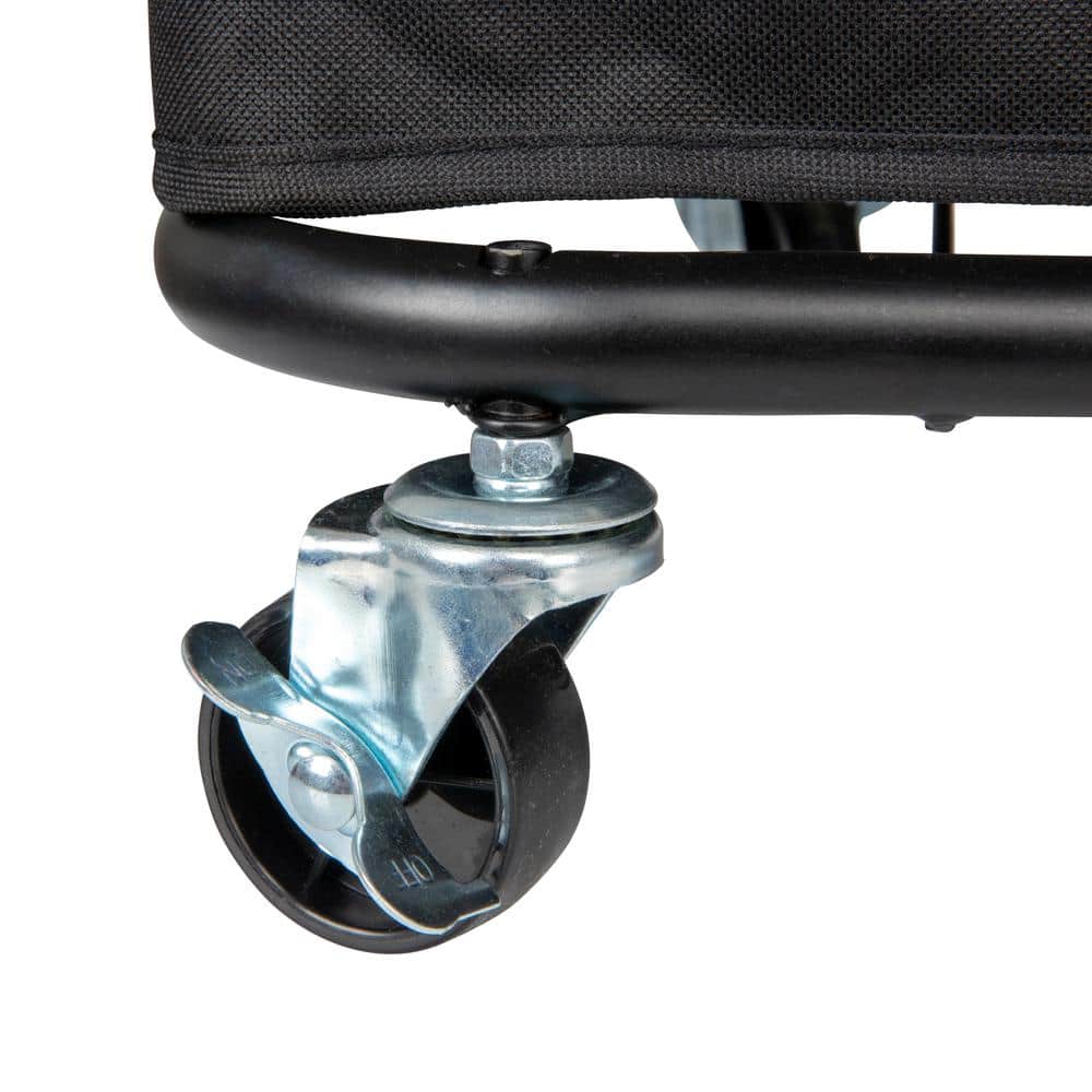 Black Metal 3-Bag Rolling Laundry Sorter with Wheels