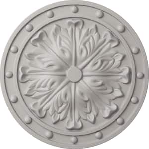 1-1/2 in. x 20-1/2 in. x 20-1/2 in. Polyurethane Foster Acanthus Leaf Ceiling Medallion, Ultra Pure White