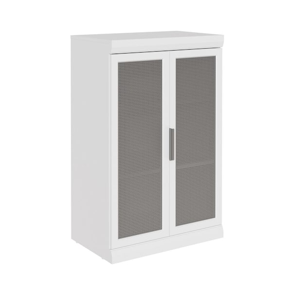 Mosaics 25.51 in. W White Stackable 2-Door 3-Shelf Cabinet Organizer Wood Closet System