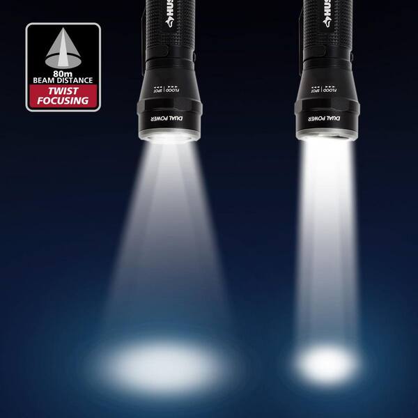 Husky 500-Lumens Rechargeable Dual Power Focusing Aluminum