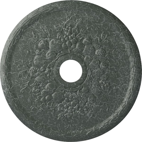 Ekena Millwork 5/8" x 22-5/8" x 22-5/8" Polyurethane Grape Ceiling Medallion, Athenian Green Crackle