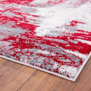 Luxe Weavers Nuvola Abstract Red 5x7 Area Rug 8722