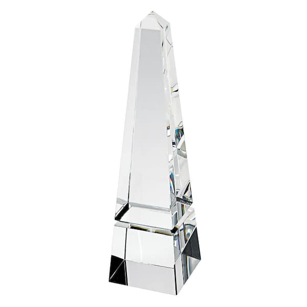 HomeRoots 10 .5 in. Clear Hand-Crafted Crystal Obelisk
