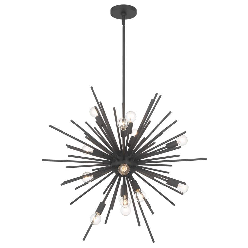 Bessel 40-Watt 15-Light Sand Black Sputnik Style Pendant Light with No Shades and No Bulbs Included price history on PriceWatchPro