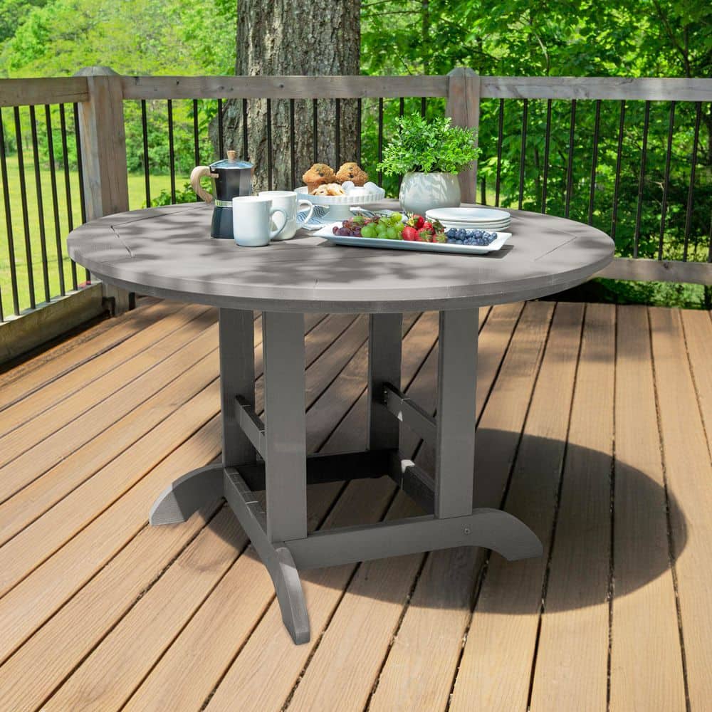 IGTテーブル天板　ハーフユニット2枚　ヘキサゴン119ホワイトオーク Highwood Round 48 in. Dia Dining Table AD-DRT48-HGR - The Home Depot