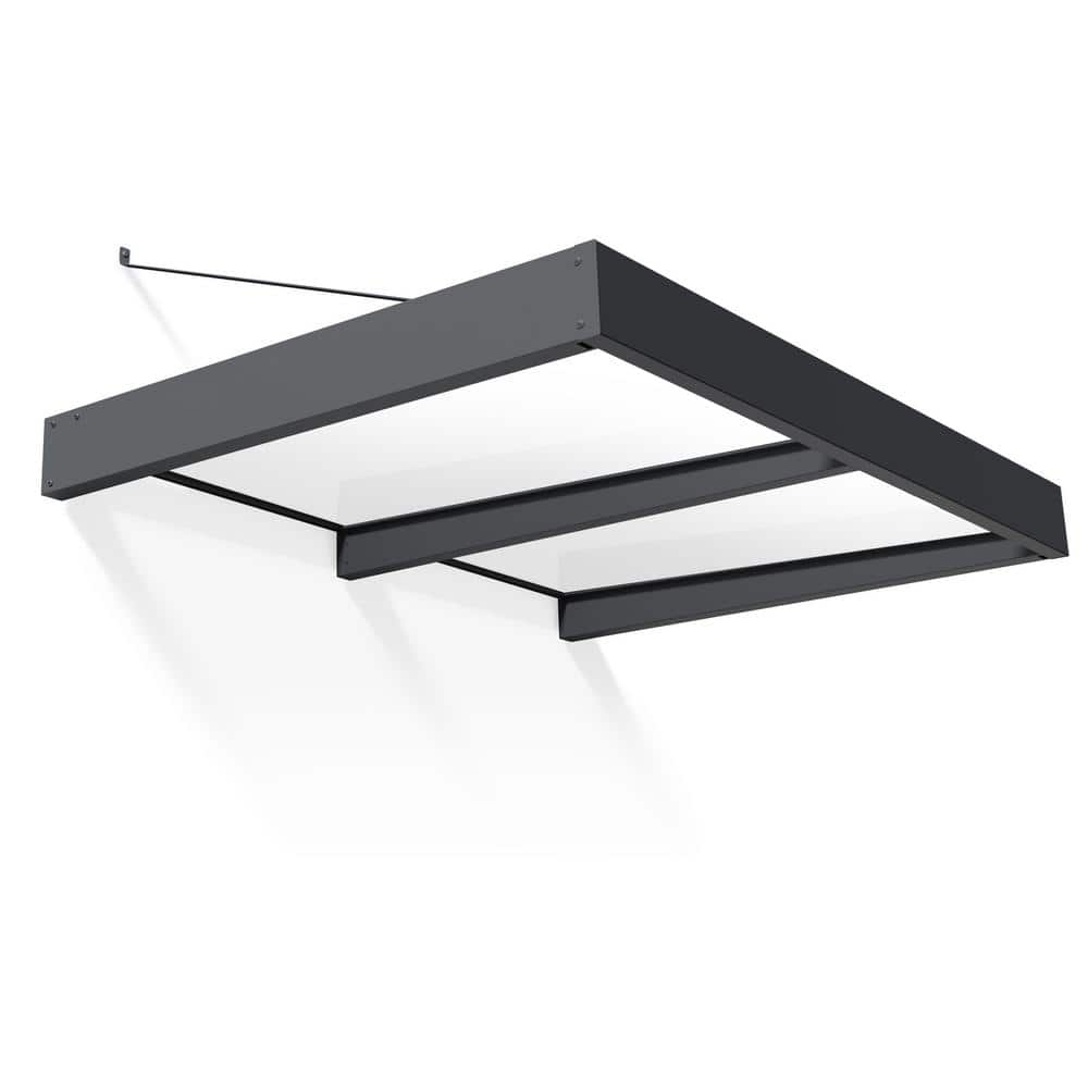 Sophia XL Gray Aluminum and Mist Acrylic Door and Window Awning