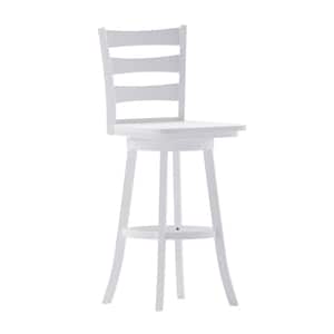 45.5 in. White Wash Full Wood Bar Stool with Wood Seat