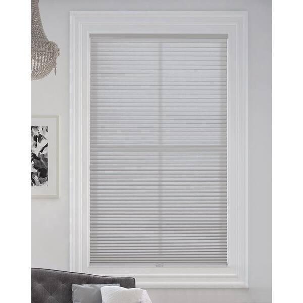 BlindsAvenue Gray Sheen Cordless Light Filtering Fabric Cellular Shade 9/16 in. Single Cell 40.5 in. W x 72 in. L