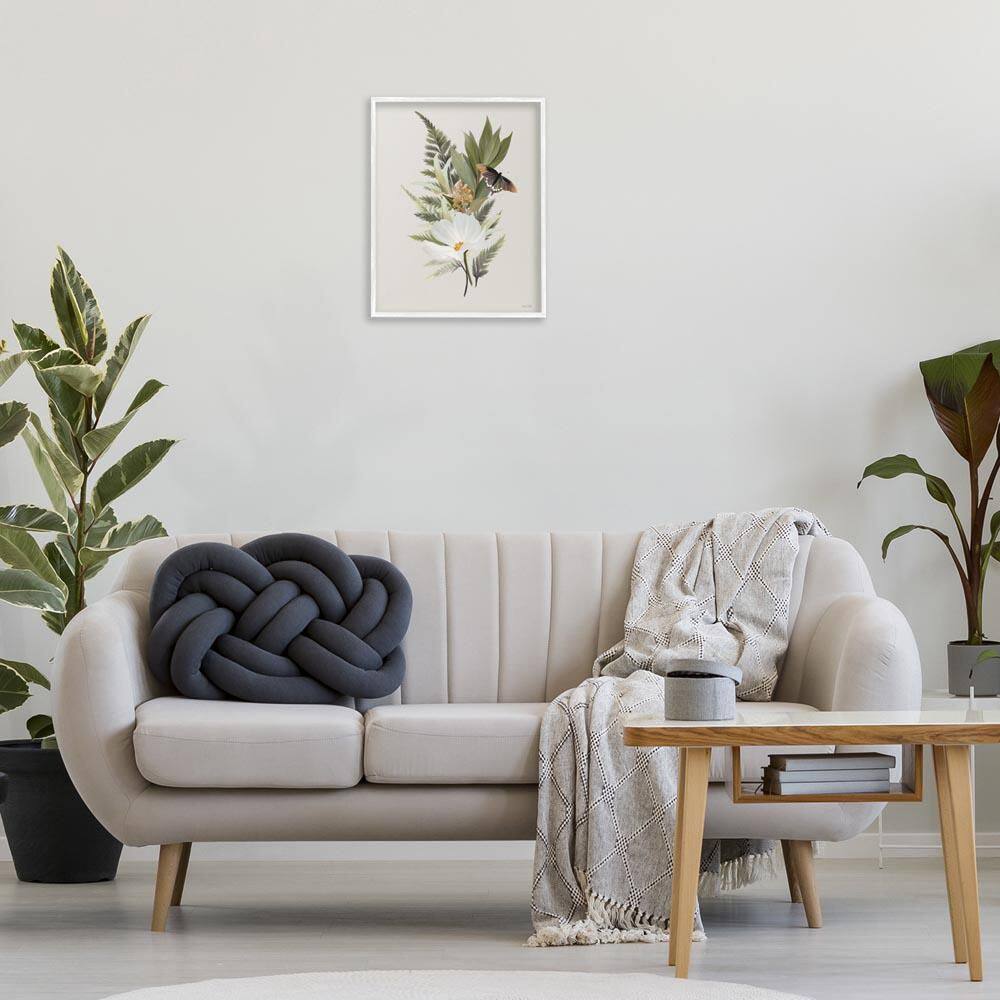 Flower Sprigs and Butterfly by House Fenway White Framed Nature Giclee Art Print 20 in. x 16 in. price history on PriceWatchPro