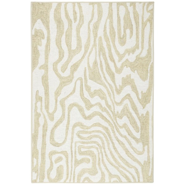 DASH & ALBERT Amber Machine Washable Natural 2.6 ft. x 8 ft. Indoor Area Rug