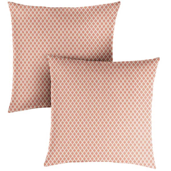 SORRA HOME 18 in. H x 18 in. W x 6 in. D Square Outdoor Throw Pillow in Sunbrella (2-Pack)