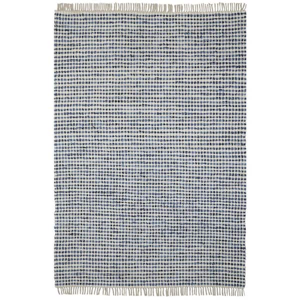Complex Blue Dots Cotton 1 ft. 9 in. x 2 ft. 10 in. Accent Rag rug