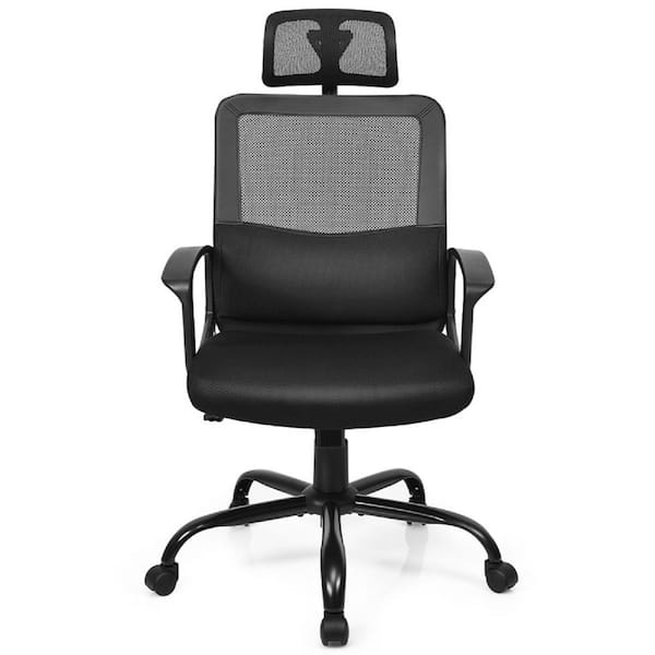 Costway Black High Back Mesh Office Chair with Adjustable Lumbar
