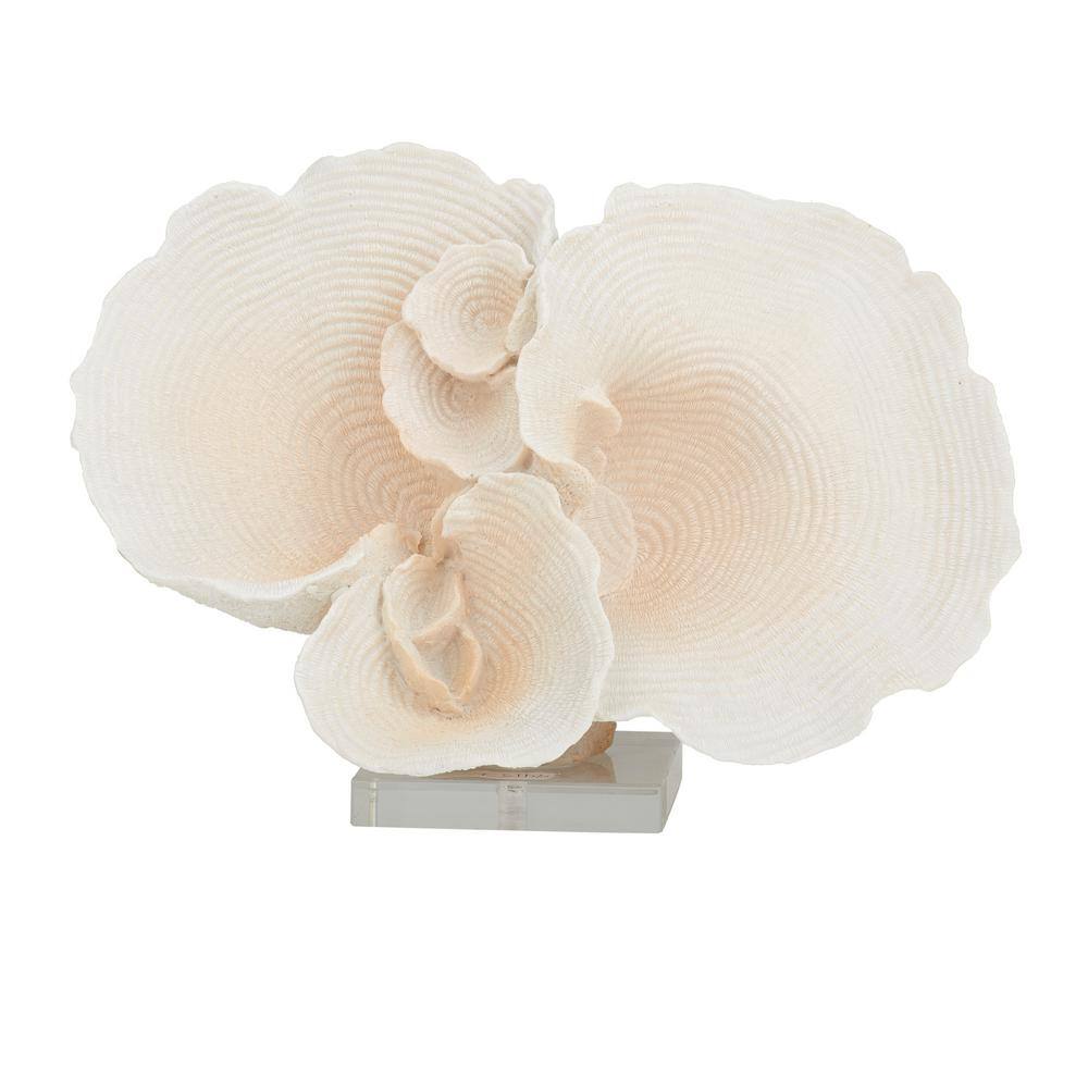 Litton Lane White Polystone Coral Sculpture (damaged) 