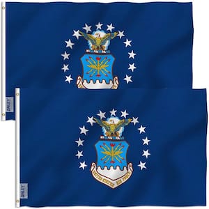 Fly Breeze 3 ft. x 5 ft. Polyester US Air Force Flags 2-Sided Flag Banner with Brass Grommets and Canvas Header (2-Pack)