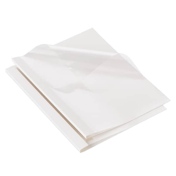 VEVOR Thermal Binding Covers, 10 Pcs Thermal Presentation Covers 5/16 in. Spine Holds 2-240 Sheets, PVC, White Back Cover