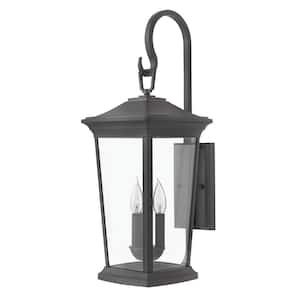 Bromley Extra-Large 3-Light Museum Black Outdoor LED Wall Mount Lantern