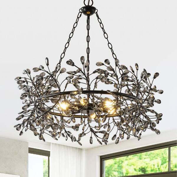 Parrot Uncle 30.7 in. 6-Light Tree Branch Chandelier, Black