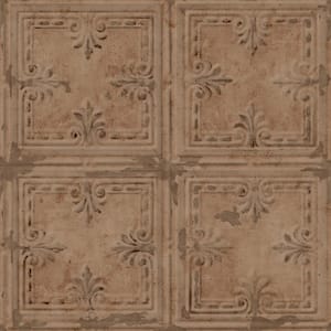 Copper Tin Tile Peel and Stick Wallpaper (Covers 28.18 sq. ft.)