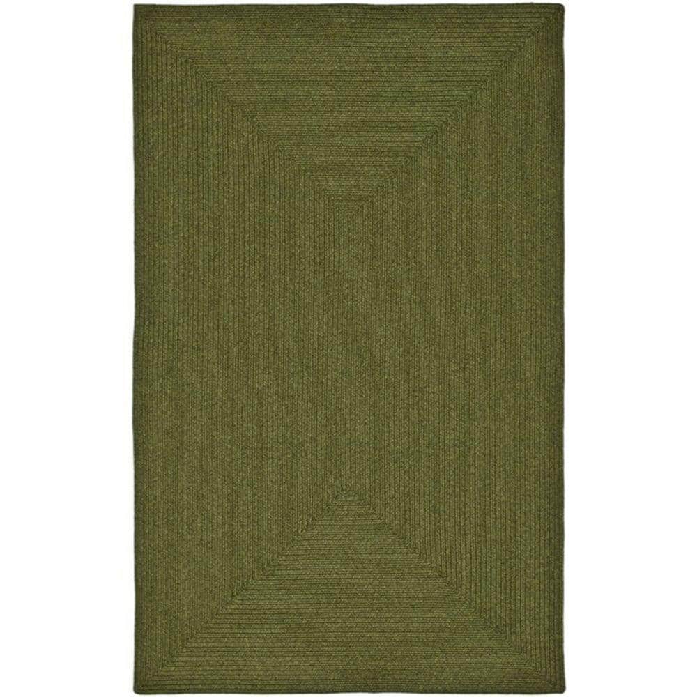 Green 4' x 6' Handmade Reversible Braided Area Rug