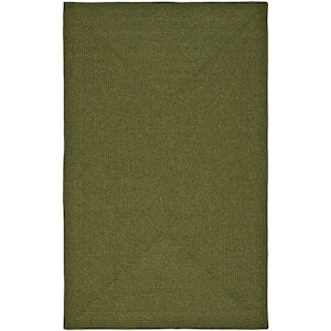 Braided Green 4 ft. x 6 ft. Solid Area Rug