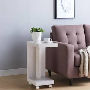 Vecker White Oak Mobile End Table