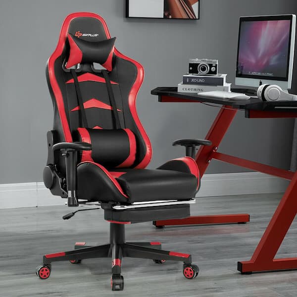 Red Gaming Chair Reclining Swivel Racing Office Chair with