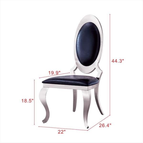 Safavieh Holloway French Brasserie Leather Oval Side Chair-Silver