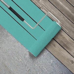 1 gal. #P450-4 Hidden Sea Glass Textured Low-Lustre Enamel Interior/Exterior Porch and Patio Anti-Slip Floor Paint