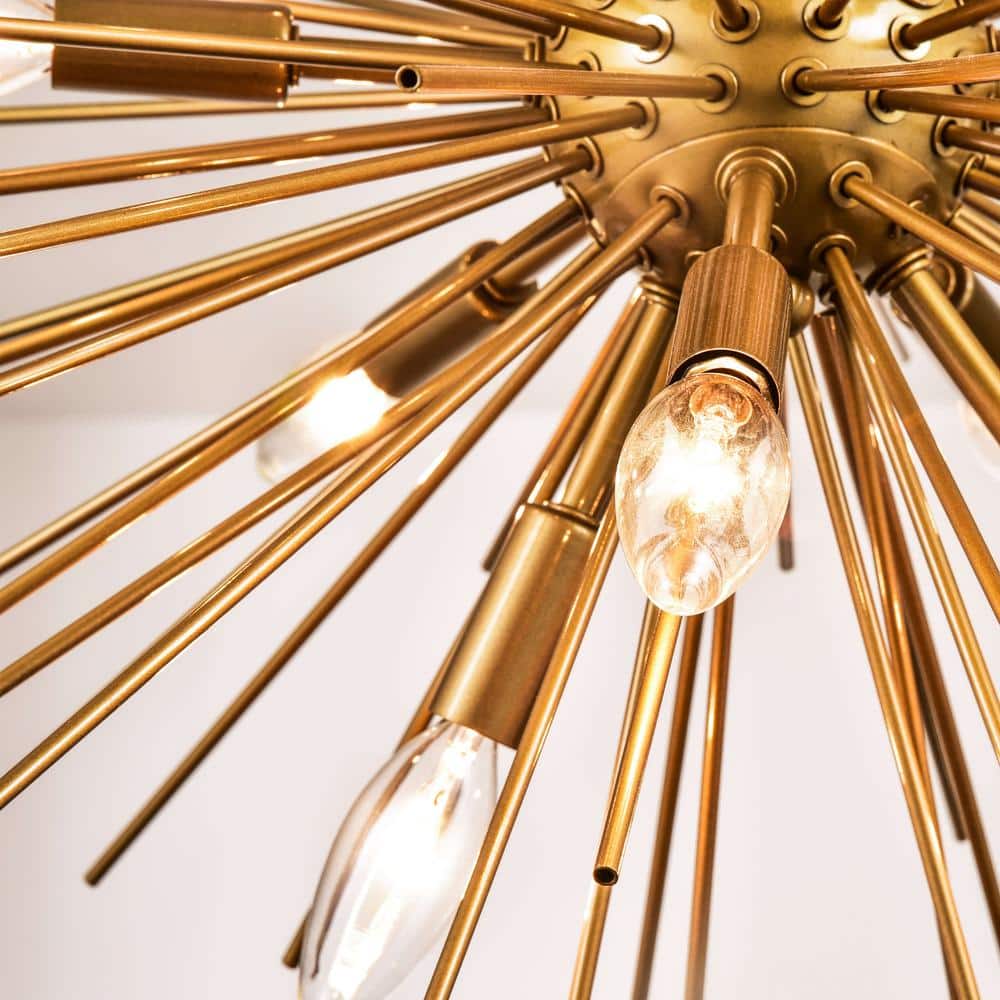 Valeria 24" Bronze and Crystal Sputnik Sphere Chandelier
