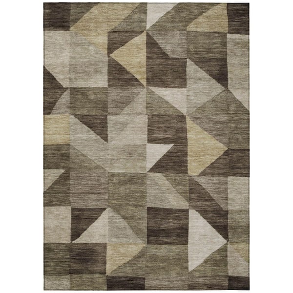 Chantille Machine Washable Indoor/Outdoor Abstract ACN2373 Brown 9 ft. x 12 ft. Area Rug