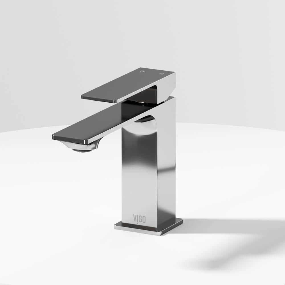 Dunn Chrome Rectangular High-Spout Single-Handle Bathroom Faucet