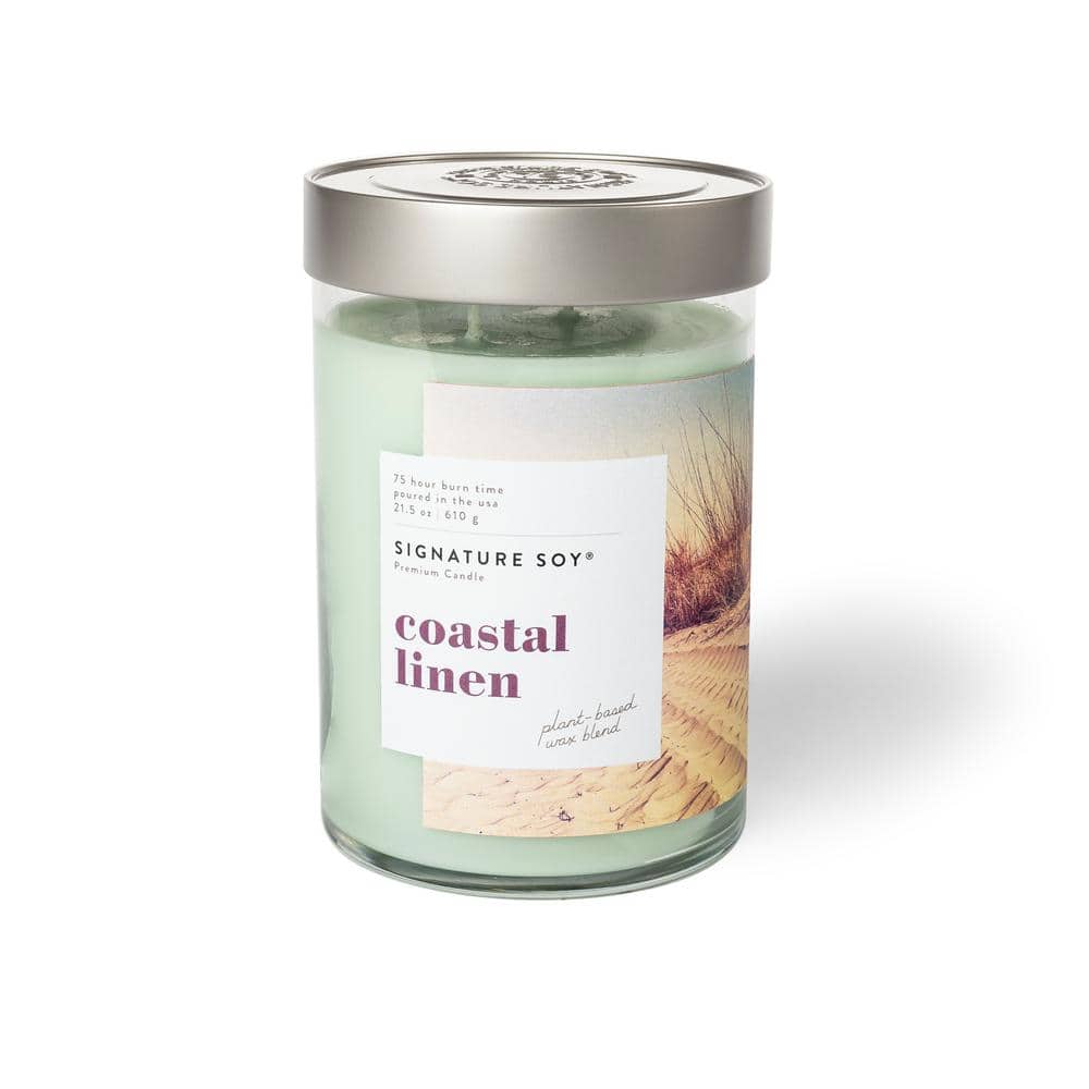 White Lavender Coastal Linen Scented Soy Jar Candle