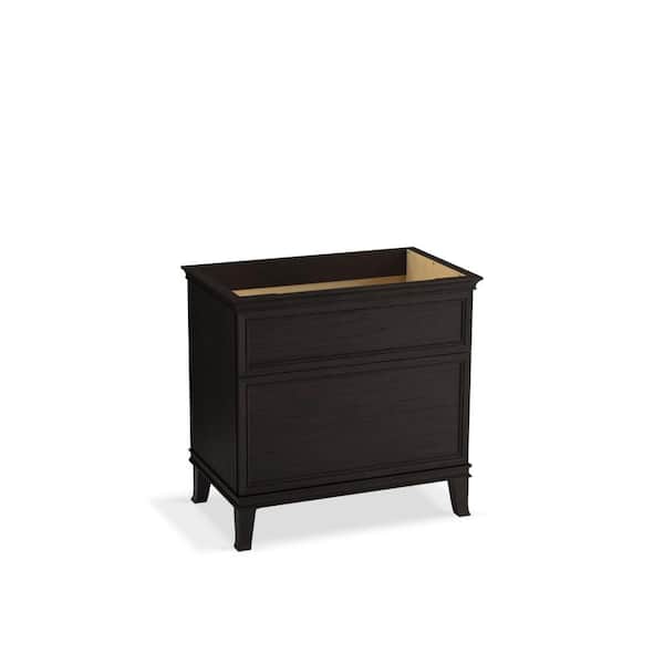 KOHLER Artifacts 36 in. x 21.89 in. D x 34.49 in. H Bath Vanity Cabinet without Top in Carbon Oak